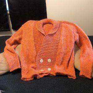 Orange knit cardigan